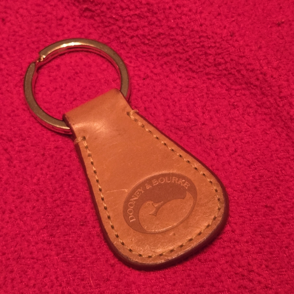 Dooney & Bourke Tan Leather Key Fob Keychain